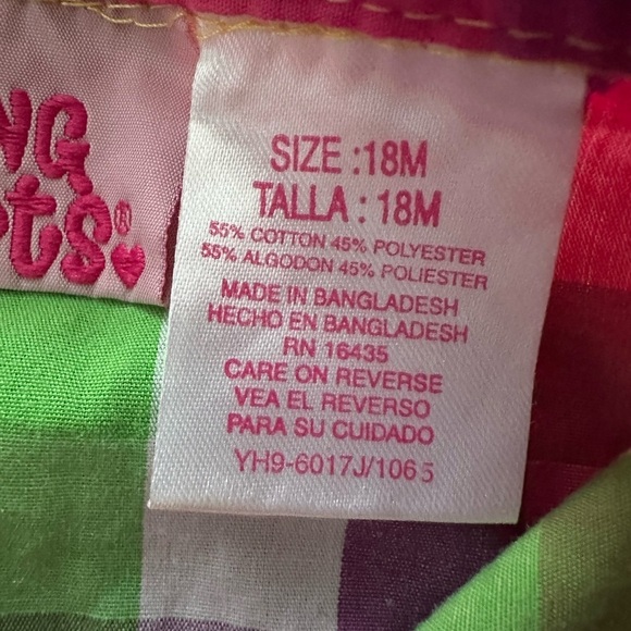 Young Hearts Girls Plaid Button Up Sleeveless Collared Tank Shorts Set Size 18M - Picture 8 of 12